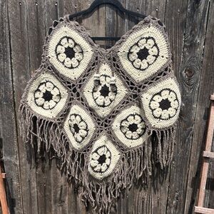 Crochet Poncho with Fringe